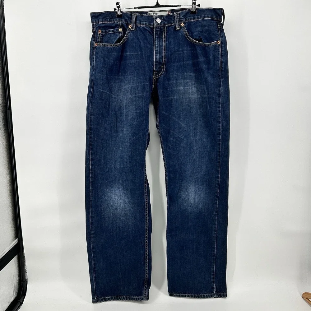 Levis 559 Jeans Mens 38x34 Blue Relaxed Straight Dark Wash Denim Workwear Casual